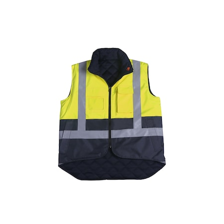 2W International Hi-Vis Body Warmer Safety Vest L Class 2 , Zipper 8 Pockets 360VC-2 L